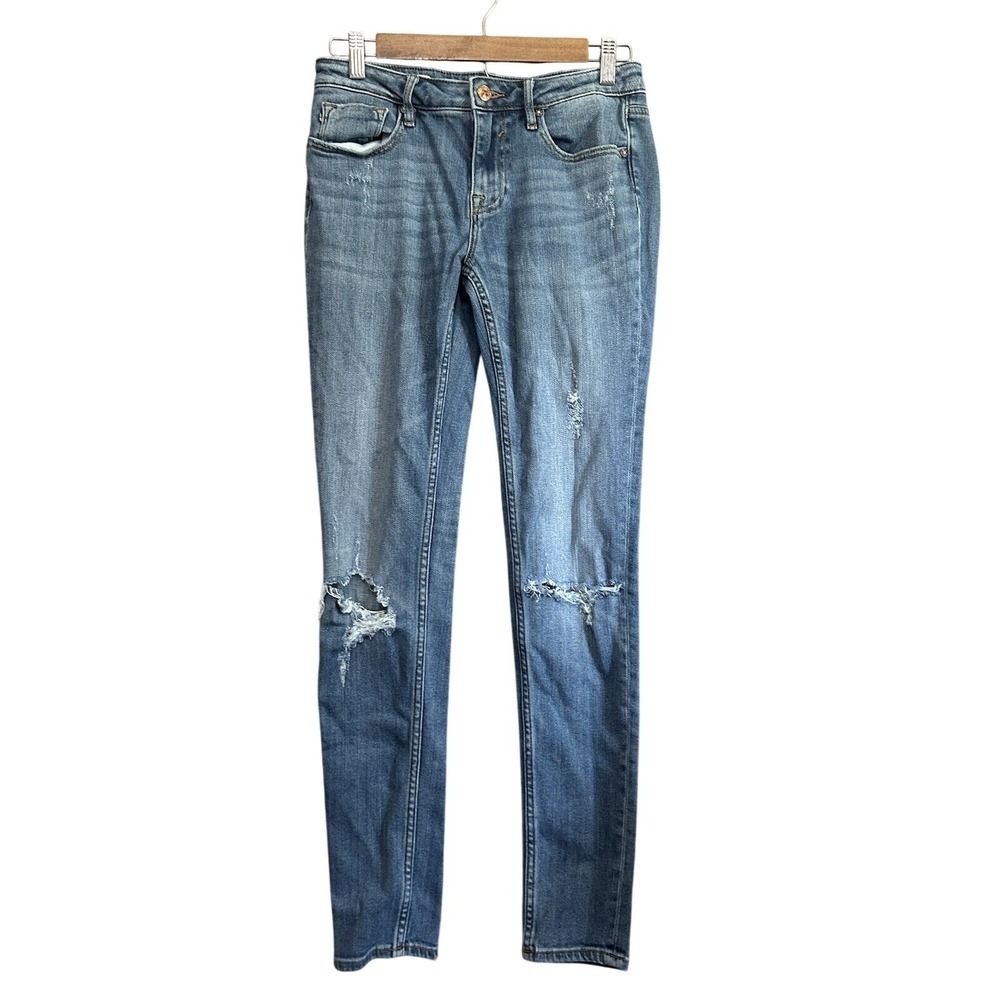 VIGOSS Jagger Skinny Blue Stretch Med/Light Distressed Jeans Size 29x27